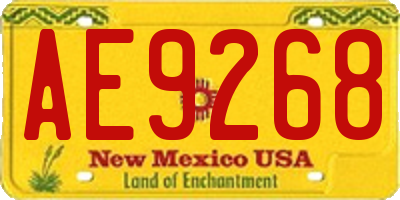 NM license plate AE9268