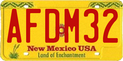 NM license plate AFDM32