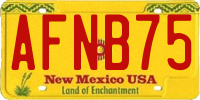 NM license plate AFNB75