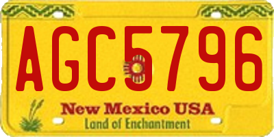 NM license plate AGC5796