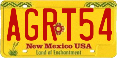 NM license plate AGRT54