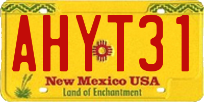 NM license plate AHYT31