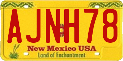 NM license plate AJNH78