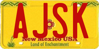 NM license plate AJSK