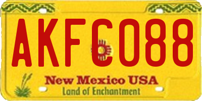 NM license plate AKFC088
