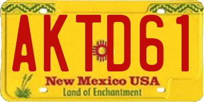 NM license plate AKTD61