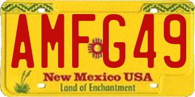 NM license plate AMFG49