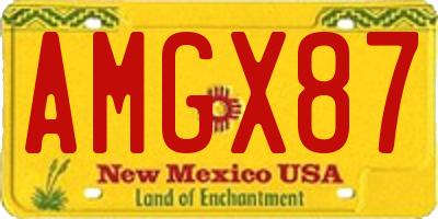 NM license plate AMGX87