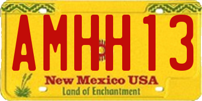 NM license plate AMHH13