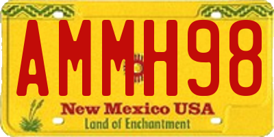 NM license plate AMMH98