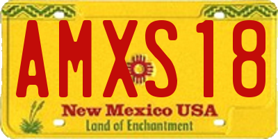 NM license plate AMXS18