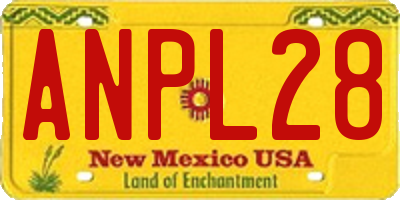 NM license plate ANPL28