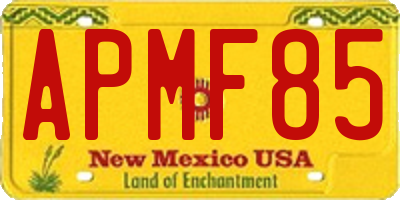 NM license plate APMF85