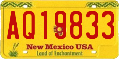 NM license plate AQ19833