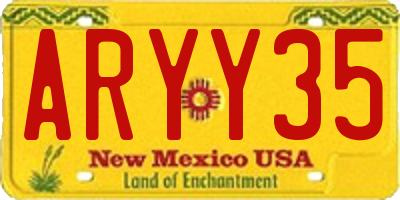 NM license plate ARYY35