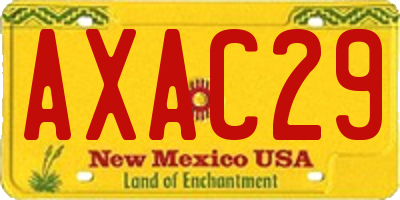 NM license plate AXAC29