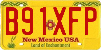 NM license plate B91XFP