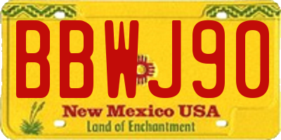 NM license plate BBWJ90