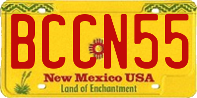 NM license plate BCCN55