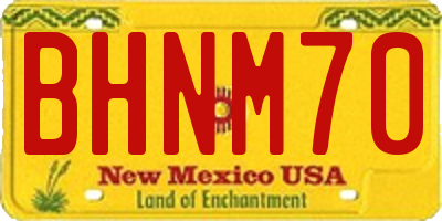 NM license plate BHNM70