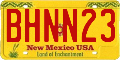 NM license plate BHNN23