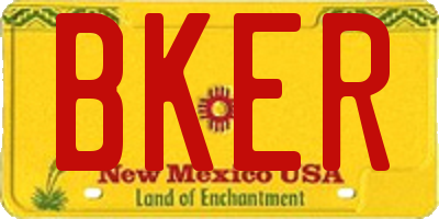 NM license plate BKER