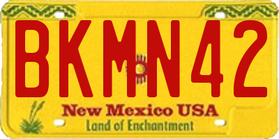 NM license plate BKMN42