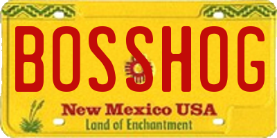 NM license plate BOSSHOG