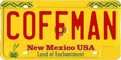 NM license plate COFFMAN