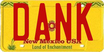 NM license plate DANK