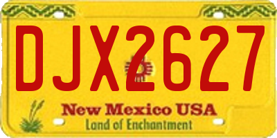 NM license plate DJX2627