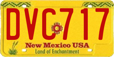 NM license plate DVC717