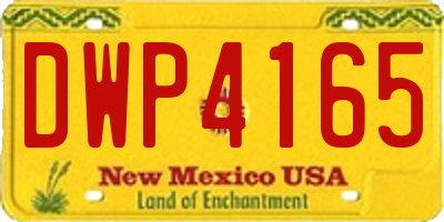 NM license plate DWP4165