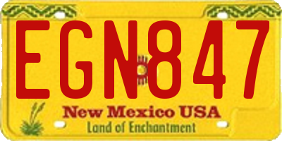 NM license plate EGN847