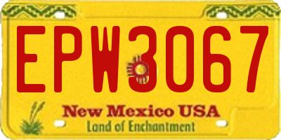 NM license plate EPW3067