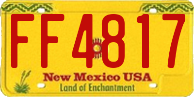 NM license plate FF4817