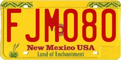 NM license plate FJM080