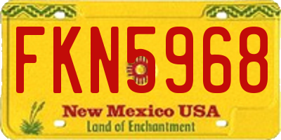 NM license plate FKN5968