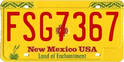 NM license plate FSG7367