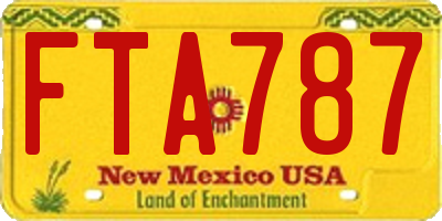 NM license plate FTA787