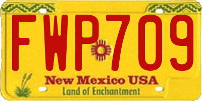 NM license plate FWP709