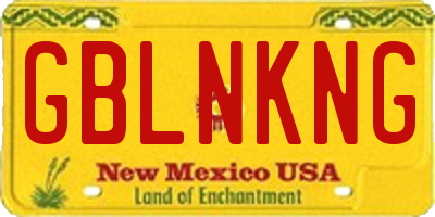 NM license plate GBLNKNG