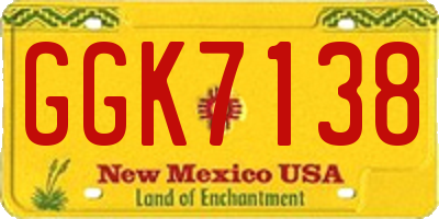 NM license plate GGK7138