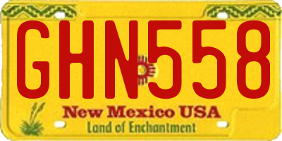 NM license plate GHN558