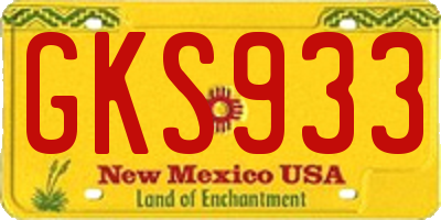 NM license plate GKS933