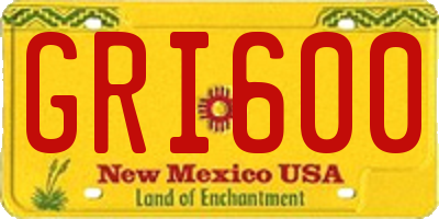 NM license plate GRI600