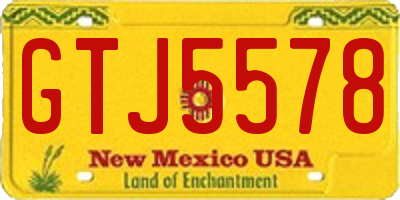 NM license plate GTJ5578