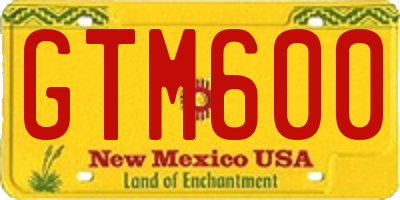 NM license plate GTM600