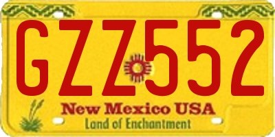 NM license plate GZZ552