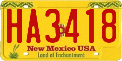 NM license plate HA3418